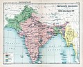 1909 Prevailing Religions, Map of British Indian Empire, 1909, showing the prevailing majority religions of the population for different districts.