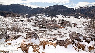 Le village sous la neige.