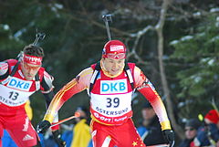 Zhang Chengye während der Biathlon-WM 2008 in Östersund