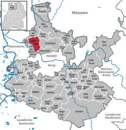 Elhelyezkedése Baden-Württemberg térképén