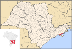 Location in the state of São Paulo and Brazil