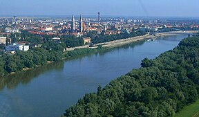 Die Tisza in Szeged, Hongarye.