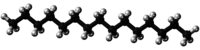 Ball-and-stick-modell av pentadekanmolekylen