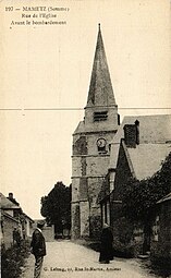 L'ancienne église de Mametz détruite en 1916.