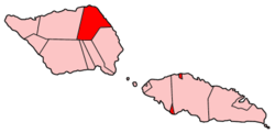 Map of Samoa showing Gagaʻemauga district