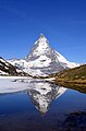 Matterhorn (Ostsäit) vum Riffelséi aus, mat Spigelbild