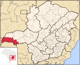 Ligging van de Braziliaanse microregio Frutal in Minas Gerais