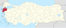 Çanakkale'nin konumu