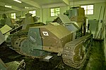 Stridsvagn m/21-29 vid museet. Stridsvagn fm/28 bakom.