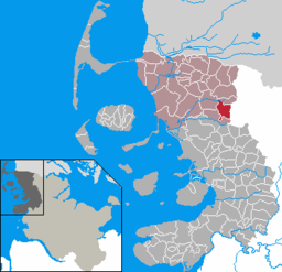 Läget för kommunen Stadum i Kreis Nordfriesland