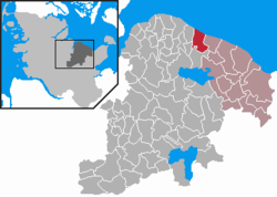 Elhelyezkedése Schleswig-Holstein térképén