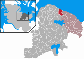 Poziția Schwartbuck pe harta districtului Plön