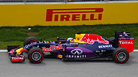 Daniel Ricciardo driving the RB11 at the 2015 Canadian Grand Prix for Infiniti Red Bull Racing