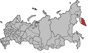 Камчатська область на карті суб'єктів Російської Федерації