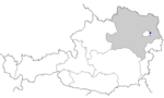 Map of Austria, position of Raasdorf highlighted