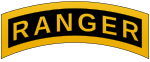 Ranger Tab (bärs av den som genomgått Ranger School; dock inte samma sak som att tjänstgöra i Rangers-förband)