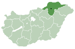 Location of Miskolc in Hungary