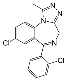 Triazolam structure.svg