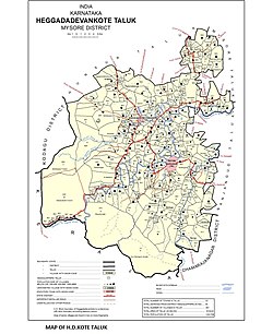 Heggadadevanakote Taluk boundary before creation of Sargur Taluk