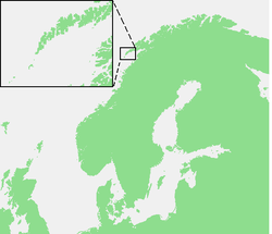 Lofoottien sijainti Norjassa