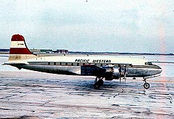 A Pacific Western Airlines DC–4-ese 1959-ben