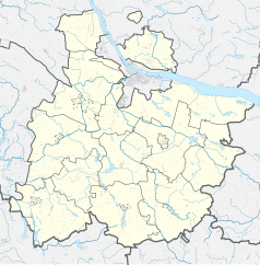 Mapa konturowa powiatu włocławskiego, po lewej znajduje się punkt z opisem „Korzeszynek”