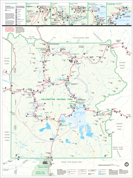 Plattegrond van het Yellowstone National Park