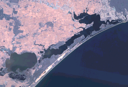 Bild från Landsat 7 över Gippsland Lakes.