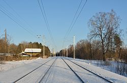 The Tallinn–Keila railway line in Valingu