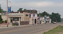 Downtown Hyannis, looking southwest. Nebraska Highway 2/61 is in the foreground