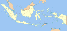 Sibolgas läge på karta över Indonesien.