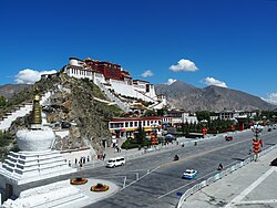 Die Potala-paleis in Lhasa, Tibet