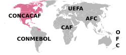 Světle fialovou barvou členové CONCACAF