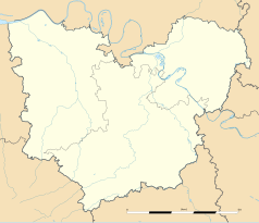 Mapa konturowa Eure, u góry po prawej znajduje się punkt z opisem „Hogues”