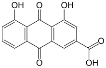 Chemical structure of rhein