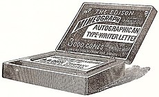 Anúncio de 1889 para o Edison Mimeograph