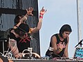 Krewella actuando en directo en mayo de 2012.