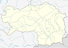 Mapa konturowa Styrii, w centrum znajduje się punkt z opisem „Zeltweg”