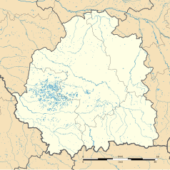 Mapa konturowa Indre, na dole znajduje się punkt z opisem „Luzeret”