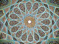 glazed ceramic tile work, from the ceiling of the Tomb of Hafez in Shiraz