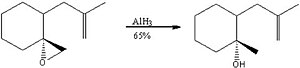 Epoxide reduction using aluminium hydride