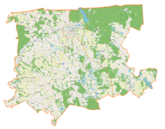 Mapa konturowa gminy Gołdap, u góry po prawej znajduje się punkt z opisem „Czarnówko”