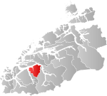 Mapa do condado de Møre og Romsdal com Sykkylven em destaque.