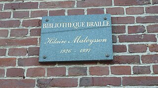 Plaque de la bibliothèque.