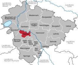 Lage der Stadt Seelze in der Region Hannover