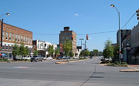 Vista do centro de Tuscaloosa a partir da Greensboro Avenue