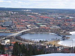 Vy mot Östersund från Gustavsbergsbacken på Frösön