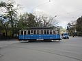 Zweiklassiger Museumswagen der Straßenbahn Krakau