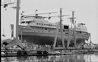 Collaroy under construction at Carington Slipways.