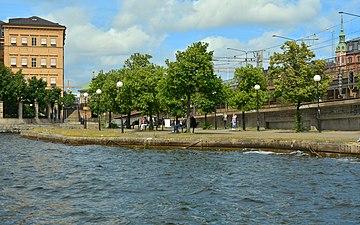 Munkbrohamnen sedd från Riddarfjärden juli 2015.